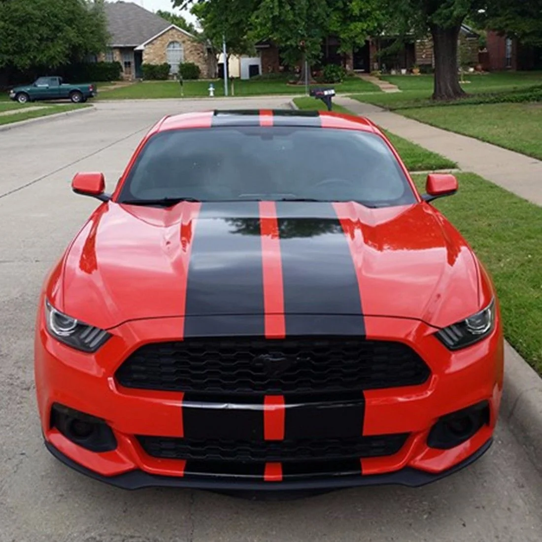 Для наклеек в полоску для Ford Mustang GT светодиодный спойлер на фонарь карбоновый капот для автомобиля Стайлинг для капота на крыше грузовика