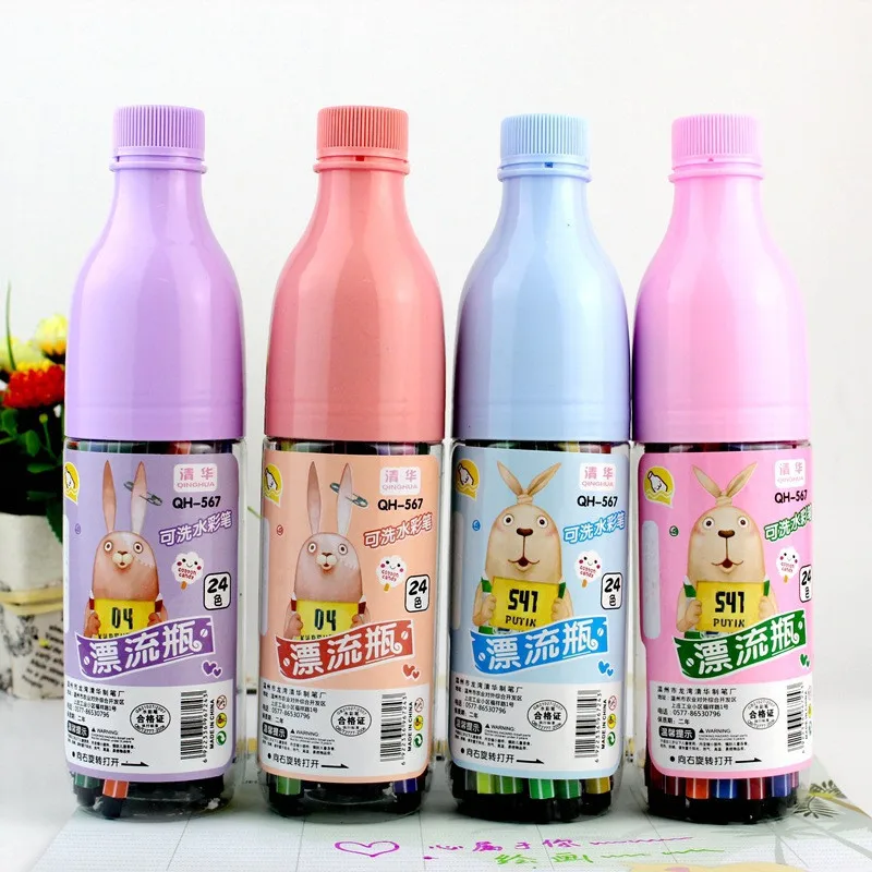 

Drift Bottle Packing 36Color WaterPen Washable Color Painting Pen Cheap Color Drawing Pen School Stationery Kid Gift Promotional
