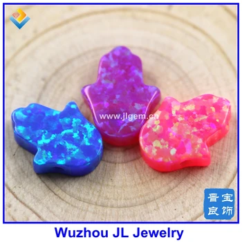 

(5pcs/lot)Synthetic Opal Hamsa Pendant/8x10mm Fatima Hamsa Hand Shape Stone/For Opal Hamsa Necklace Making