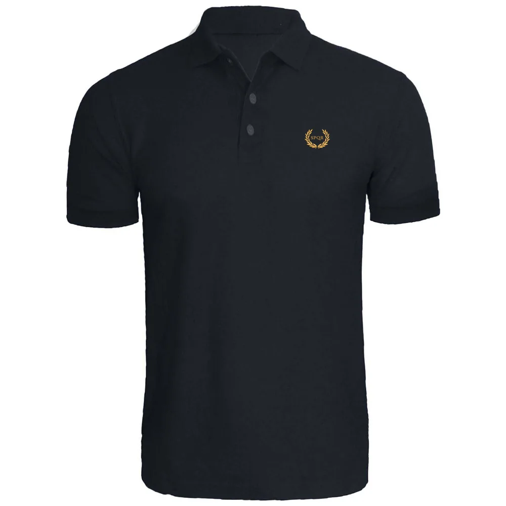 

SPQR Roman Eagle Empire Caesar Wreath Oak Embroidery Embroidered Polo Shirts