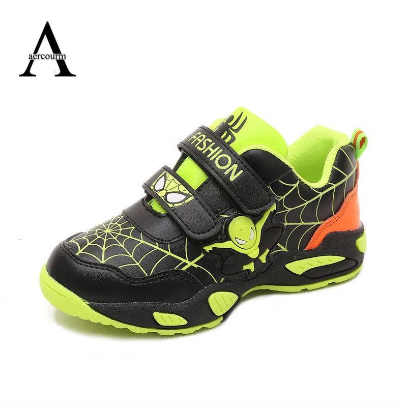 aercourm A Chaussure Enfant Kids Shoes Cartoon Sneakers Sport Breathable Girls Shoes Cartoon Spider Man Cartoon Brands Boys Shoe