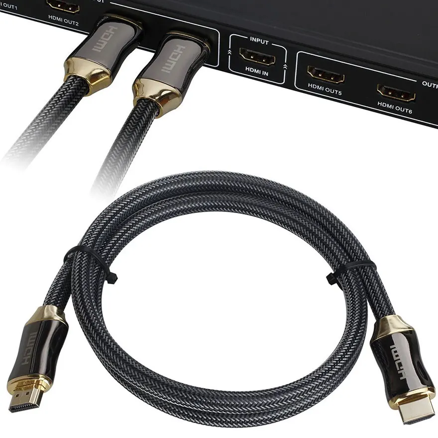 HDMI кабель к HDMI 2,0 удлинитель плетеный нейлоновый Ультра-HD(UHD) 4K 1080P HDTV 50 см 1 м 2 м 3 м 5 м 15 м 20 м цифровой кабель HDMI