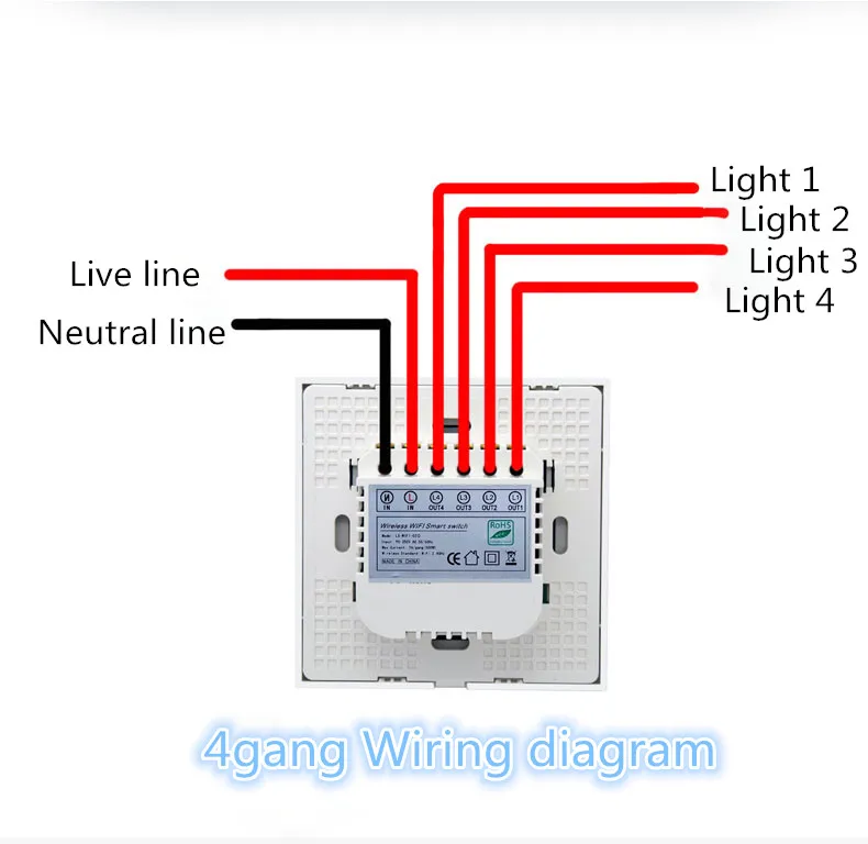 ЕС/Великобритания Стандартный 1/2/3/4 местный 1 позиционный светильник настенный выключатель сенсорный переключатель умный переключатель Ewelink Управление переключатель Wi-Fi через Android/IOS Управление