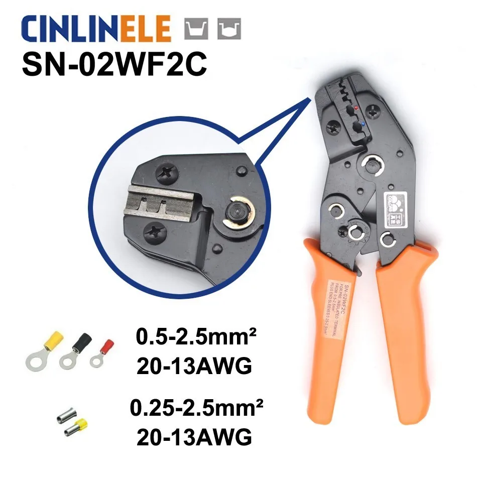 

Free Shipping SN-02WF2C Tube&Insulation Multi Self Adjustable Crimping Hand Pliers Electrical Wire Terminals Crimper Tools