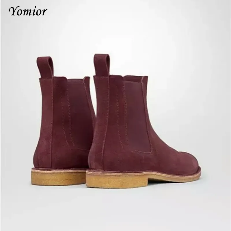 Handmade Men Chelsea Boots Vintage Casual Boots All-matching Kanye West Spring Luxury Platform Wedding Party Shoe Sneakers