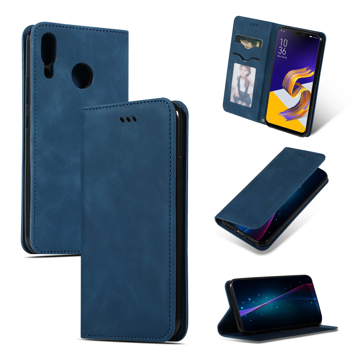 Роскошный флип-чехол для ASUS Zenfone 5 Ze620KL ZS620KL4 ZC554KL, мягкий кожаный силиконовый магнитный держатель для карт, кошелек, подставка, чехол-книжка - Цвет: Nary