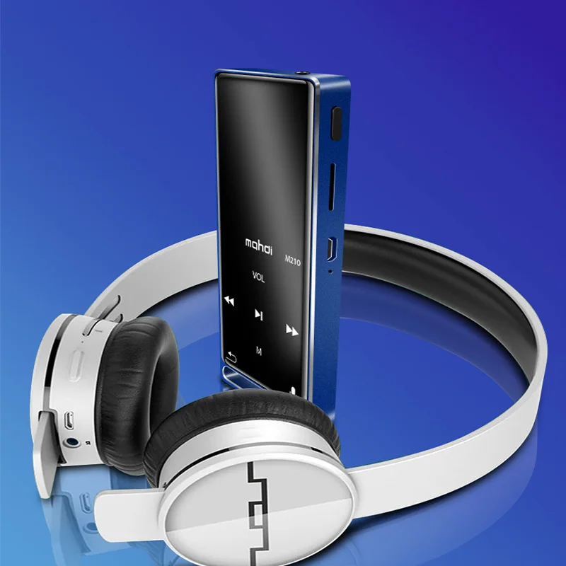 Mahdi M210 16G bluetooth MP3 плеер Музыкальный плеер Спортивный Портативный без потерь HiFi TFT 1,8 дюймов экран FM радио Запись - Цвет: blue