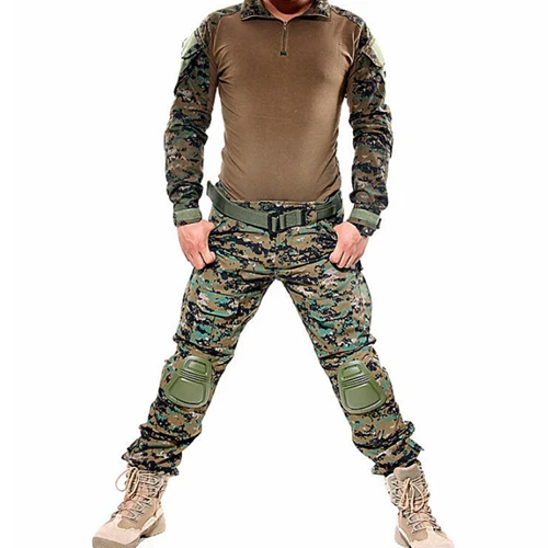 Высококачественная Защитная Военная Униформа многослойная куртка и штаны с накладками, боевая одежда армейский костюм 11 цветов - Цвет: WLDG