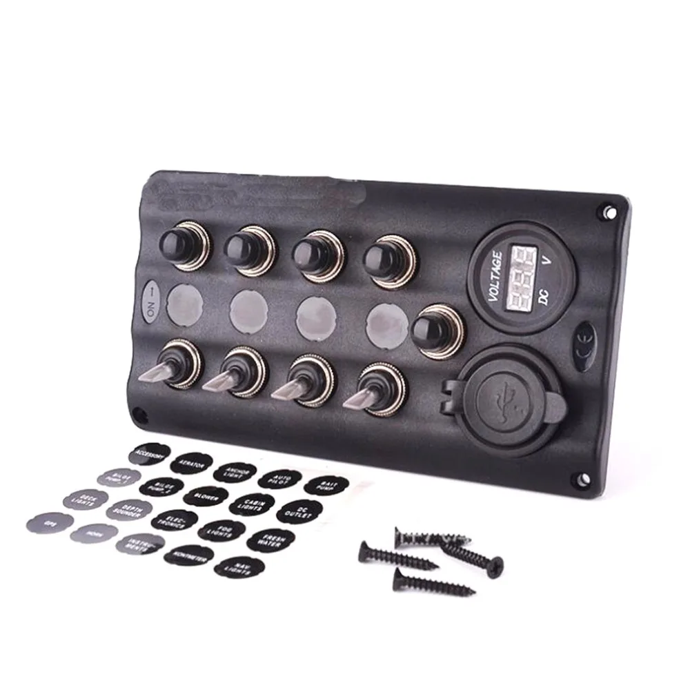 

Yacht cockpit control panel switch / 4 groups of plastic panel rocker switch + overload protection + PCB board