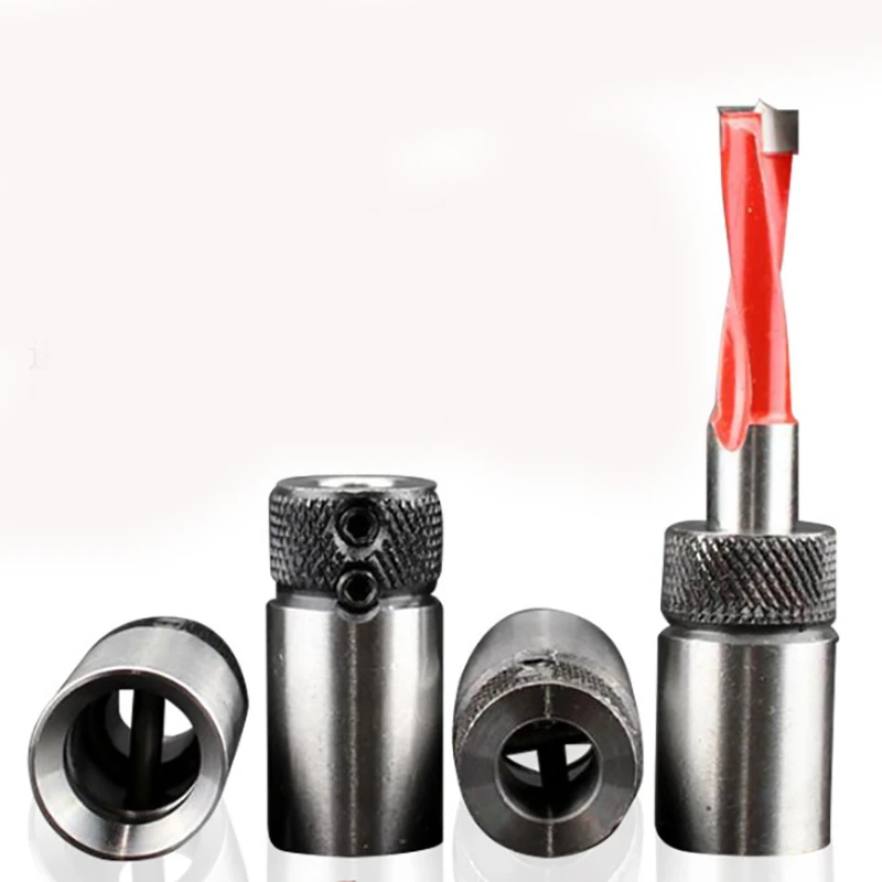 4Pcs Drilling Sleeve Wood Drill Bit Sleeve Drilling Sleeve Rake Socket Woodworking Drill For Boring Machine One Word