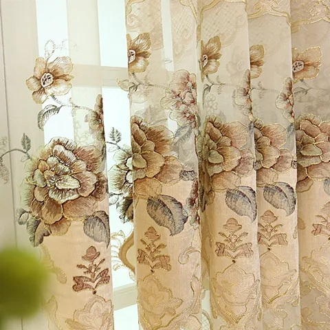 Шторы из ткани с вышивкой ажурные шторы для гостиной столовой спальни|embroidery