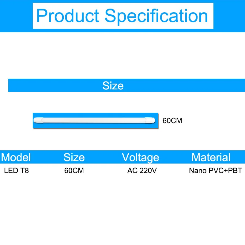 GreenEye Nano материал светодиодный T8 трубка 10 Вт 60 см 2 фута AC220v 110 светодиодный Флуоресцентный светильник лампа с молочным покрытием Теплый Холодный белый SMD2835