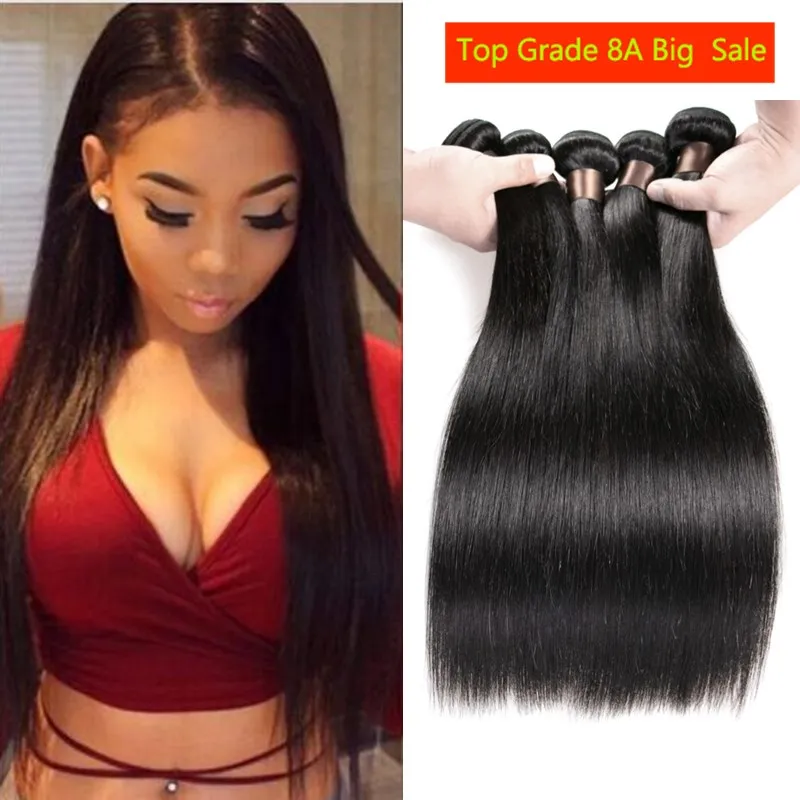 Brazilian Virgin Hair Straight 3 Bundles Straight Brazilian Hair Weave Bundles 8A Grade Virgin Unprocessed Human Hair Bundles