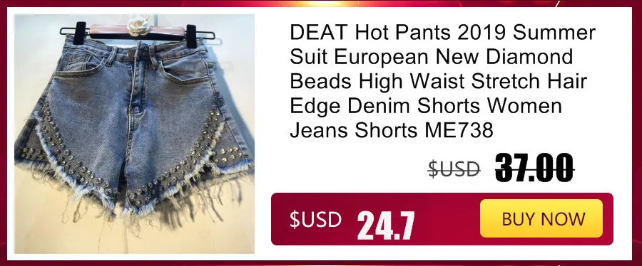 DEAT летняя одежда с тяжелыми кисточками и бриллиантовыми бусинами, женские джинсовые шорты с высокой талией, подходят ко всему AE32305
