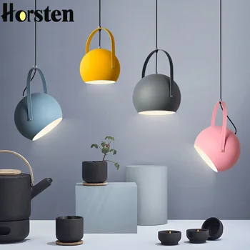 

Modern Led Pendant Lights Multicolor Dining Room Restaurant Round Pendant Lamps Electric Wire Home Decoration Lighting Fixtures