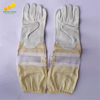 

Air vent Gloves Protective Beekeeping A Pair Riser vent Goatskin Bee Keeping with Vented Long Sleeves New