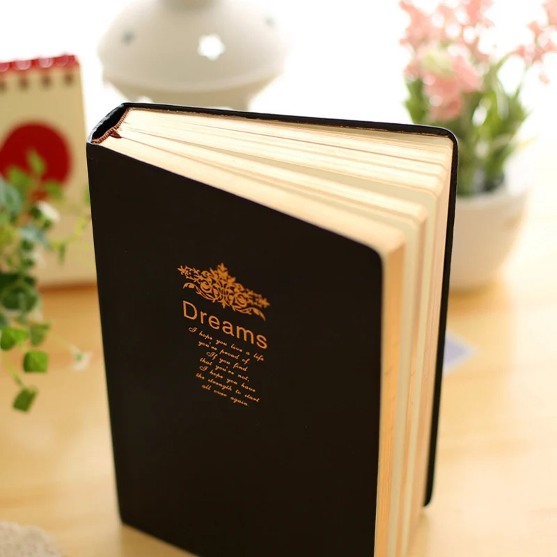 

JinGu Stationery Planner Thicker Black Hardcover Cover Notebook Papelaria Portable Sketchbook Diary Memos Caderno School Agenda