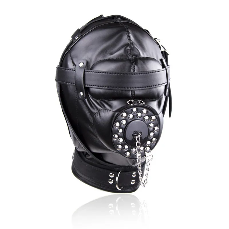 Sex Mask With Mouth Gag PU Leather Bondage Hood Fetish Open Mouth Sex Slave Bdsm Bondage Restraints Adult Erotic Sex Toys. high quality leather bondage harness auxiliary sex opne leg slave fetish bdsm bondage restraints bed erotic sex toys for women
