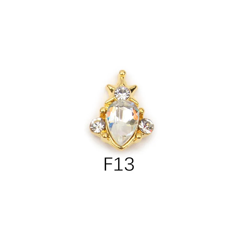 Цветные стразы для украшения ногтей, драгоценный камень, золотые стразы, украшение для ногтей, овальная водяная капля, дизайнерские украшения - Цвет: F13