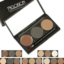 2 многоцветных пудры для бровей+ 1 крем для бровей, уход за бровями, тени для бровей, макияж, крем для бровей+ кисть+ зеркало, водостойкий, легко окрашиваемый