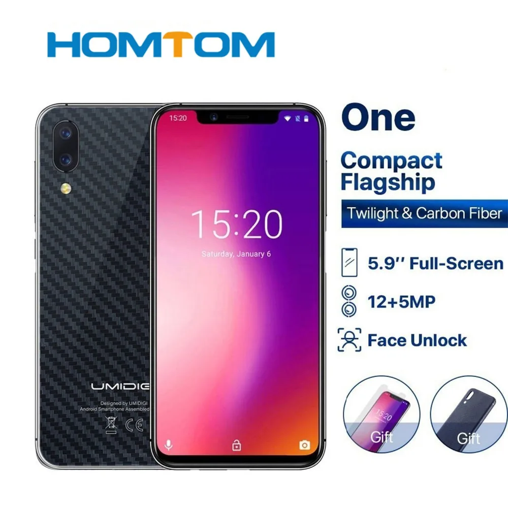 

Umidigi One Global Version 5.9"fullsurface Mobile Phone Android 8.1 P23 Octa Core 4gb 32gb Smartphone 12mp+5mp Dual 4g Cellphone