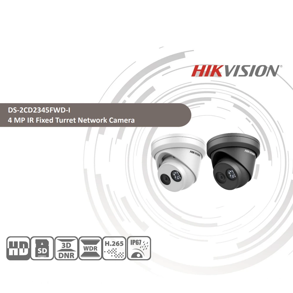 HIKVISION 4MP ИК фиксированная револьверная Сетевая купольная камера DS-2CD2345FWD-I POE ip-камера Замена DS-2CD2335FWD-I питание от Darkfighter