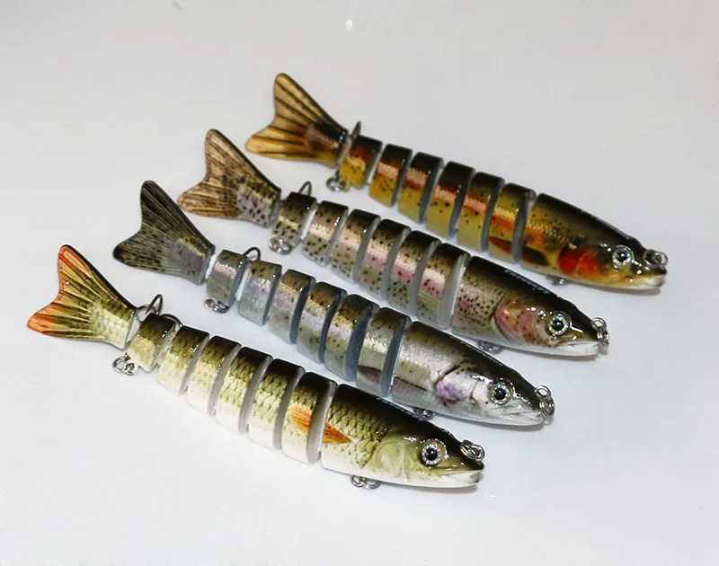 4Pcs 5" Multi Jointed Fishing Lure Swimbait Lifelike Minnow Bait 17g