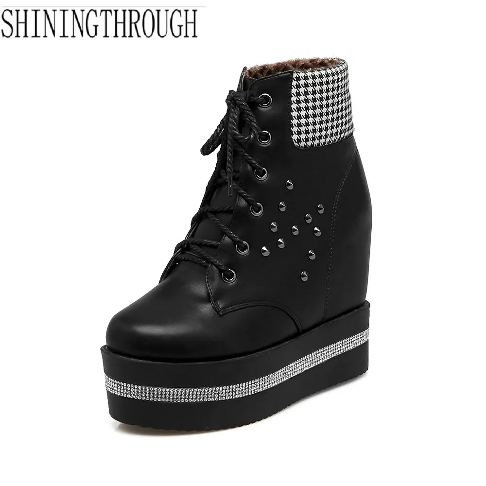 

New lace up ankle boots new arrival British style boots fashion women boots high heels platform boots woman casual shoes woman