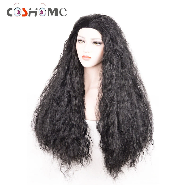 Black curly wig halloween Clearance