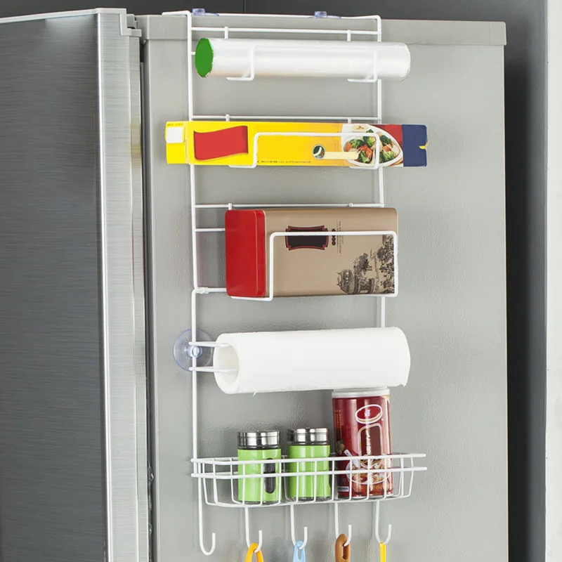 Холодильник боковая настенная Вешалка кухонная стойка для хранения многофункциональная подвесная полка J2Y