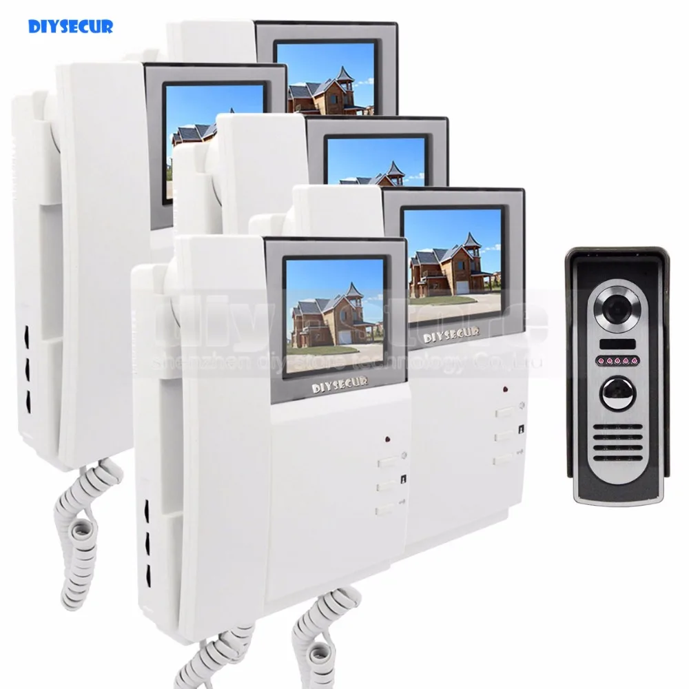 DIYSECUR 4 3 дюймов 800x480 HD экран видео домофон видеодомофон дверной звонок + ИК камера