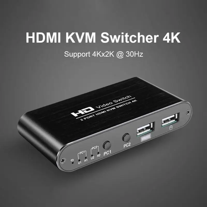 2 порта Hdmi Kvm Switch 4K x 2K Ultra Hd Switcher для двойного монитора клавиатуры мыши