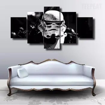 

STORM TROOPER FACE - 5 PIECE CANVAS PAINTING printed painting forliving room