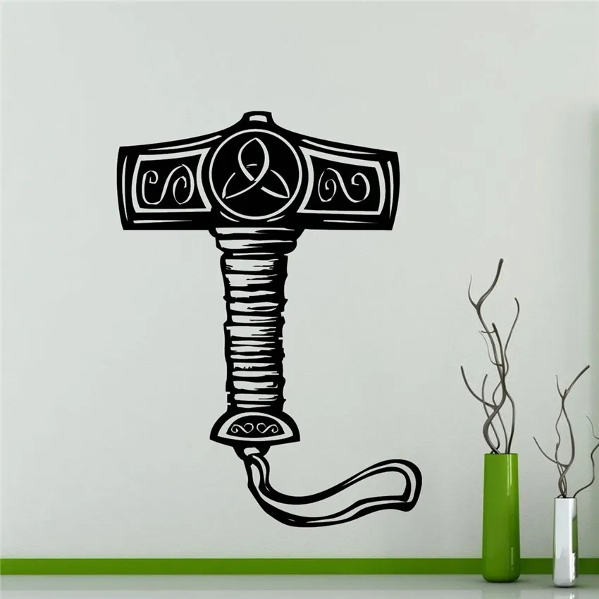 Thor's Hammer Wall Decal Viking Sticker Art Home Decoration Any Room