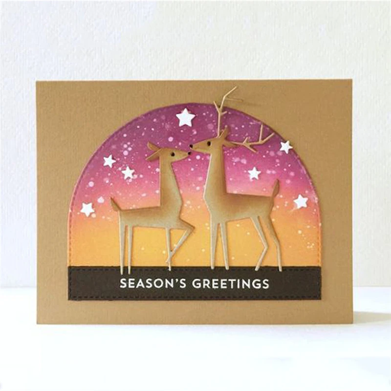 

Naifumodo Merry Christmas Deer Metal Cutting Dies Stencils for DIY Scrapbooking Photo Album Decorative Embossing DIY Paper Cards