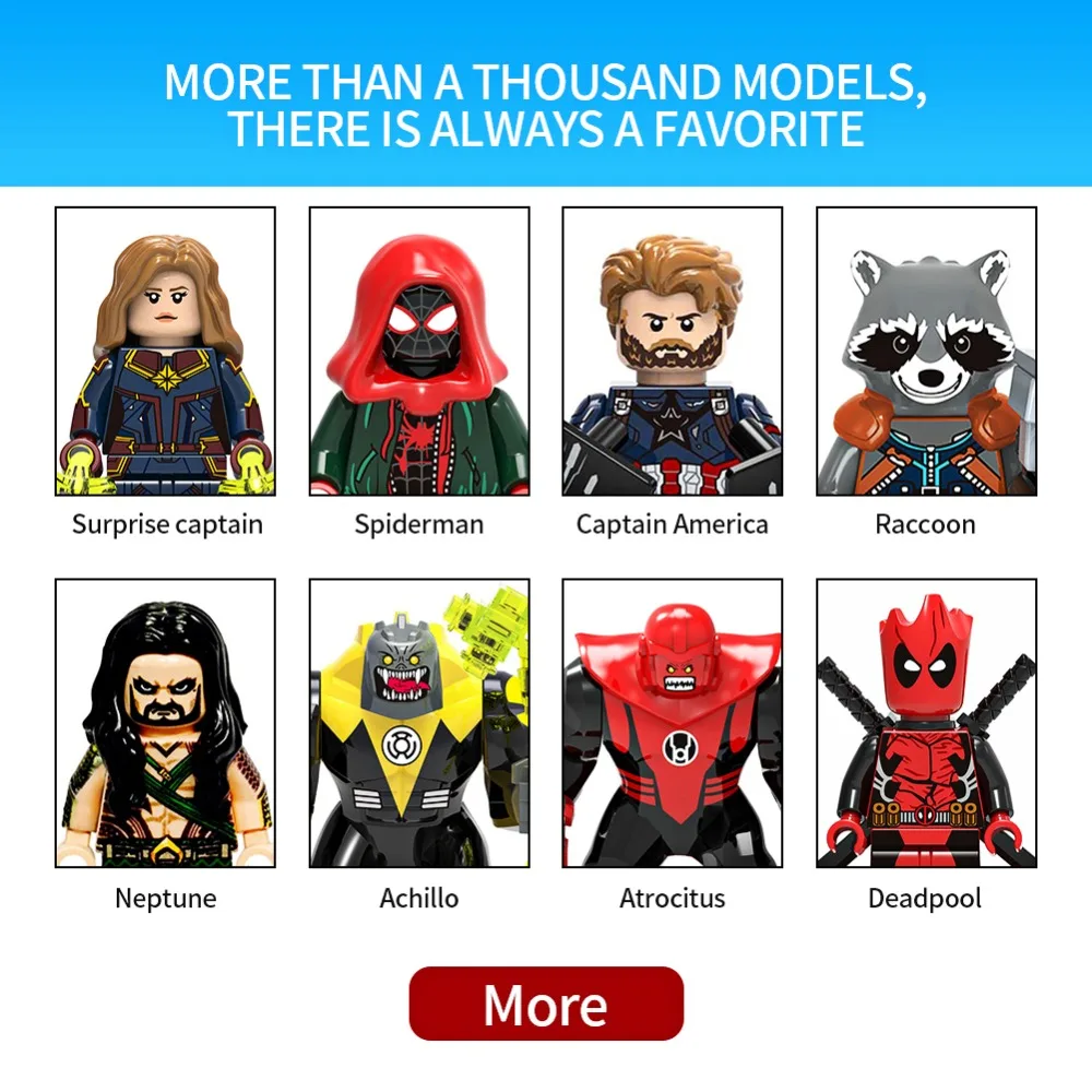 Avengers Endgame Super Heros Figures Legoings Big Groot Avengers Captain Marvel Spiderman Building Blocks Toys For Children
