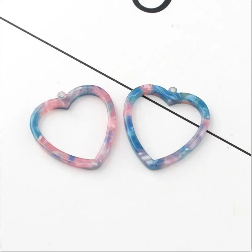 5-Hollow Heart 15 шт. черепаховое Сердце Подвески ацетат акриловые подвески жемчужная мозаика сердце кулон серьги DIY Результаты - Окраска металла: 5-Hollow Heart