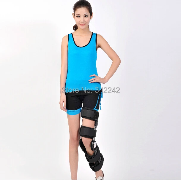 

Adjustable knee joint brace apparatus with a fixed frame postoperative hard knee ligament damage splint of lower limbs
