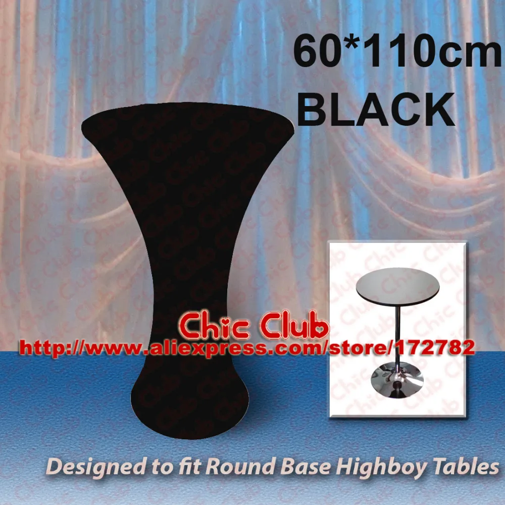 60*110cm Black Stretch Cocktail Poseur Dry Bar Spandex Table Cover for