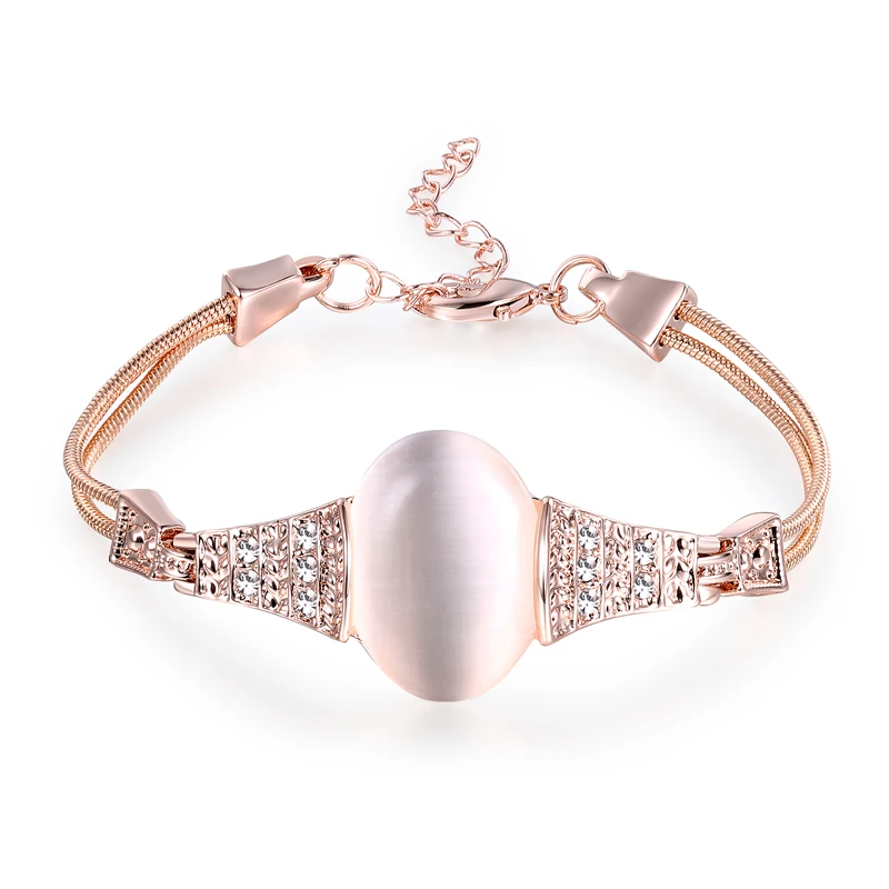 Fashion Opal Bracelet Femme Plated Rose Gold With Inlaid Austria