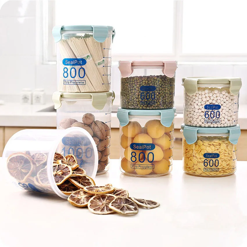 

600/800/1000ml Kitchen Storage Box Sealing Food Preservation Plastic Fresh Pot Container Dropshipping Oct13