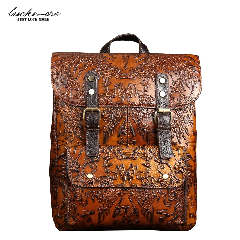 Genuine Leather font b Backpack b font Women Shoulder Bags Vintage Woman Bagpack Casual Ladies font