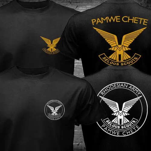 

2019 Fashion Double Side Rhodesian Zimbabwe Army Selous Scouts Pamwe Chete Logo Special Forces T-Shirt Unisex Tee