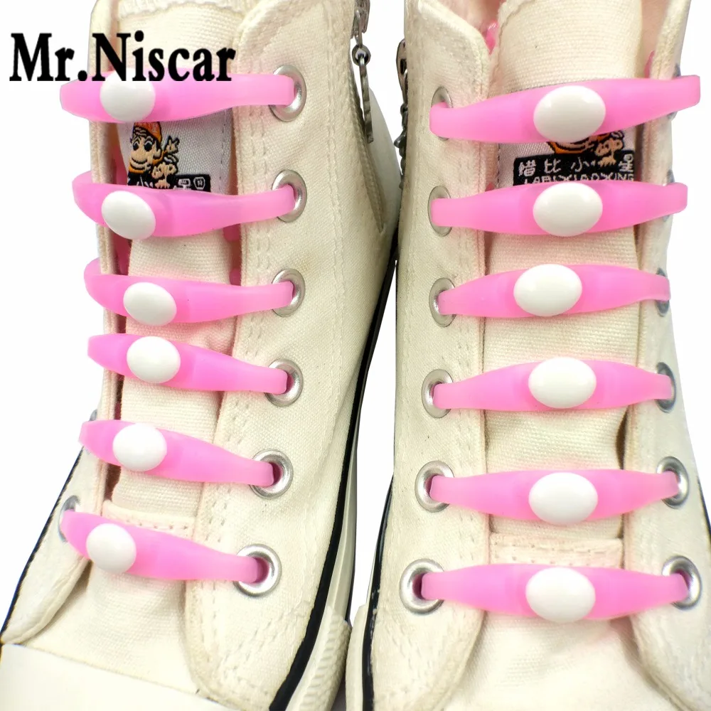

Mr.Niscar 1Set/12Pcs 16 Color Fashion Lazy Sport Shoe Laces Silicone Elastic Shoelaces for All Sneakers Casual Shoes Fit Strap