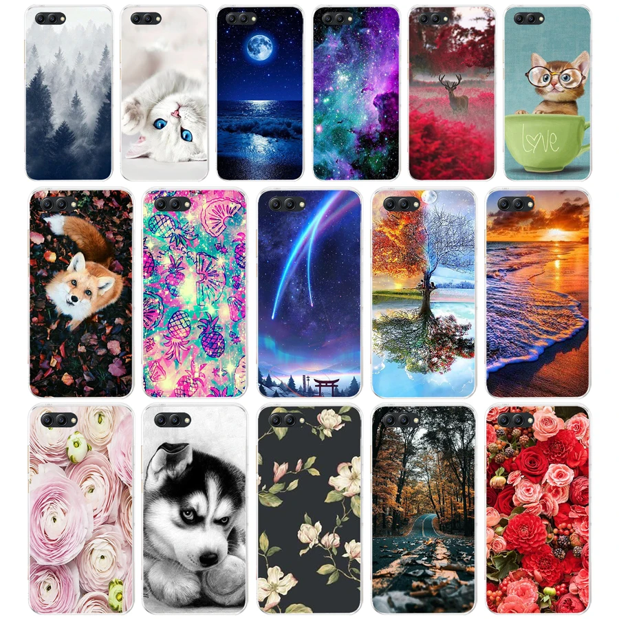 

B silicone cover phone case for 5.84 inch huawei honor 10 case cover honor 9 10 soft tpu back cover full 360 protective bags