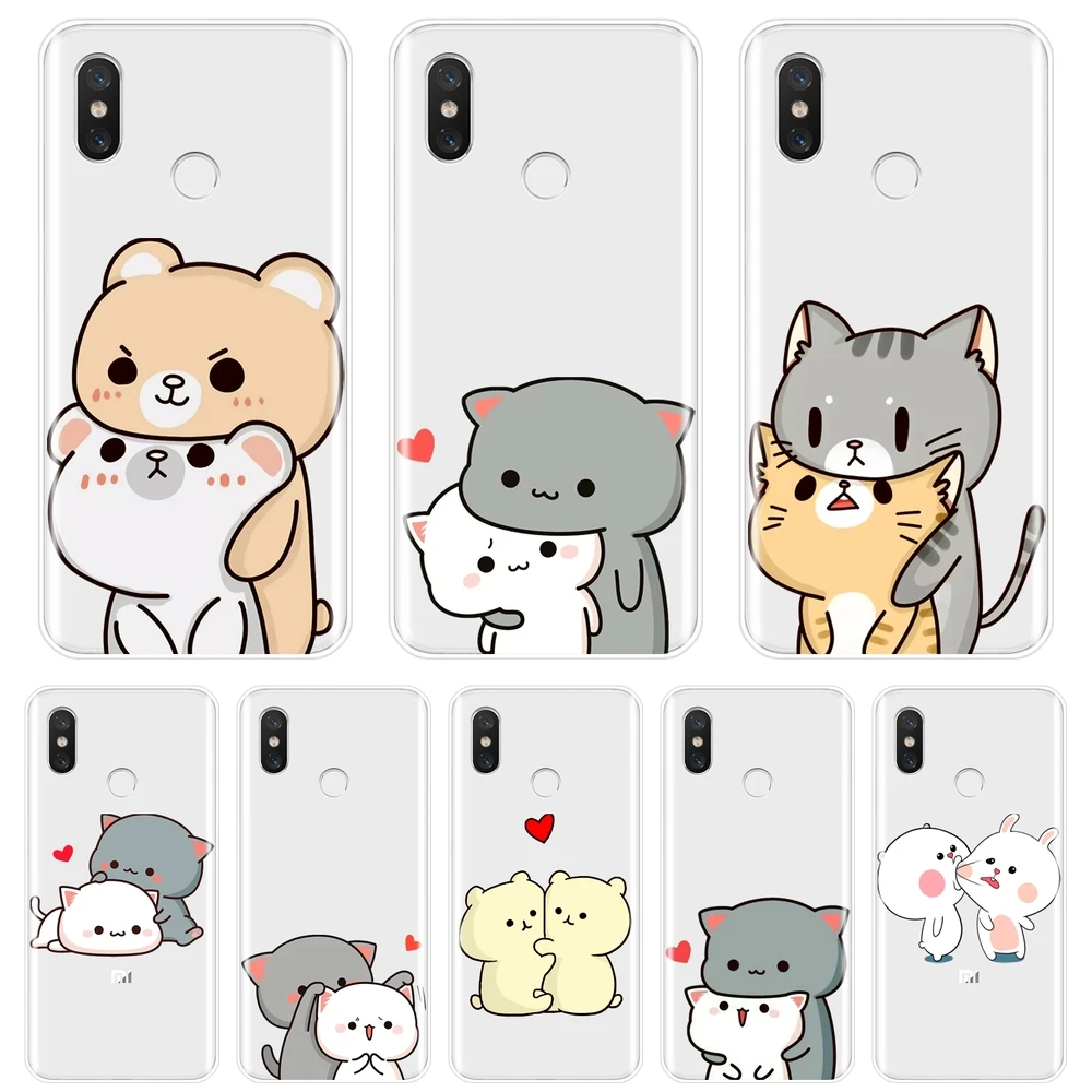 

TPU Back Cover For Xiaomi MI A1 A2 LITE 8 SE Soft Silicone Cartoon Kawaii Cute Cat Phone Case For Xiaomi MI 5 5C 5S 5X 6 6X Plus