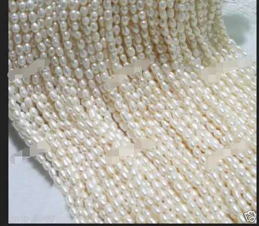 10Strand Jewelry 14Inch Genuine Natural 6-7mm White Rice oval Freshwater Pearl Loose Beads Strand | Украшения и аксессуары