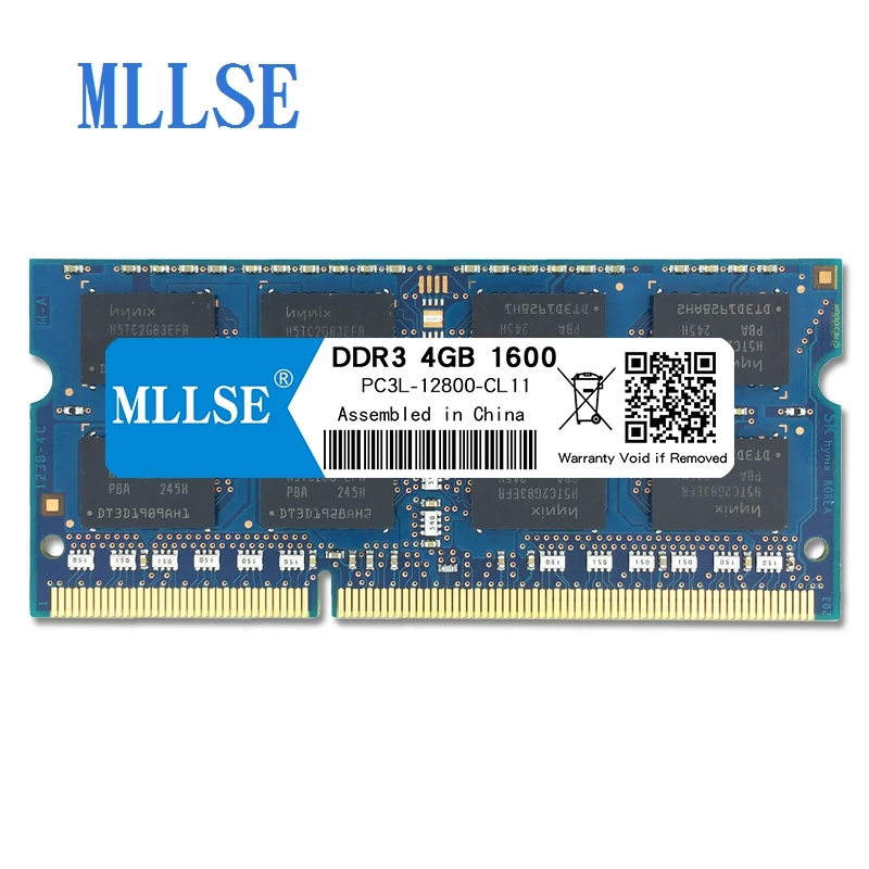 Mllse ноутбук Sodimm ram DDR3L 4 Гб 1600 МГц 1,35 в память для ноутбука PC3L-12800S 204pin без ECC ноутбук ram memoria