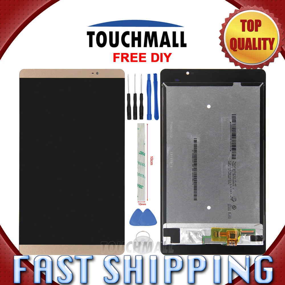 

New LCD Display Touch Screen Assembly Replacement For Huawei MediaPad M2 8.0 M2-801L M2-802L M2-803L White Gold + Tools
