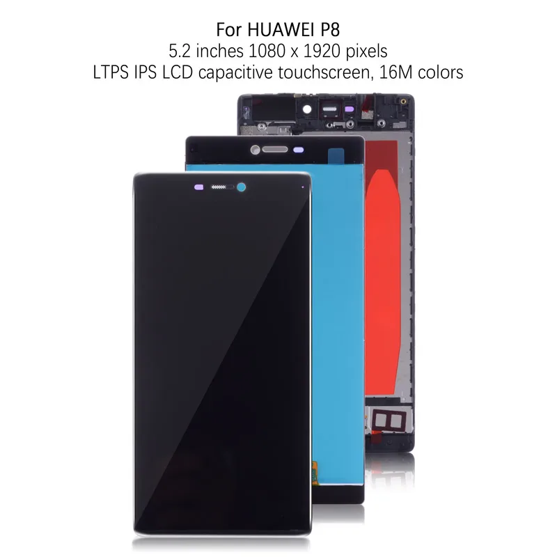 Продажа Дисплей для HUAWEI P8 GRA L09 gra l09 gra ul10 LCD в сборе с тачскрином на рамке Оригинал 5.2 черный белый золото